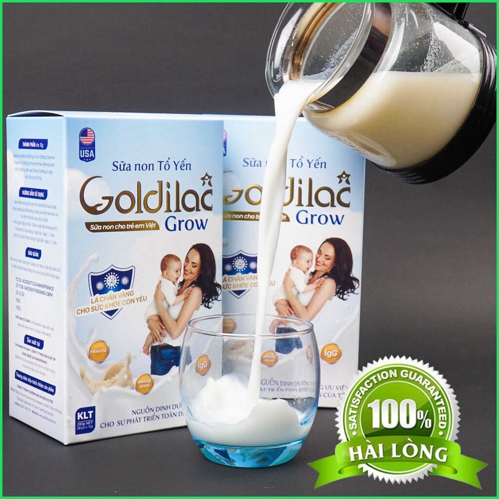 [Rẻ Vô địch] Sữa Non Tổ Yến Goldilac Grow Nguyên hộp 28 Gói - Giúp tăng cân cho trẻ thumbnail