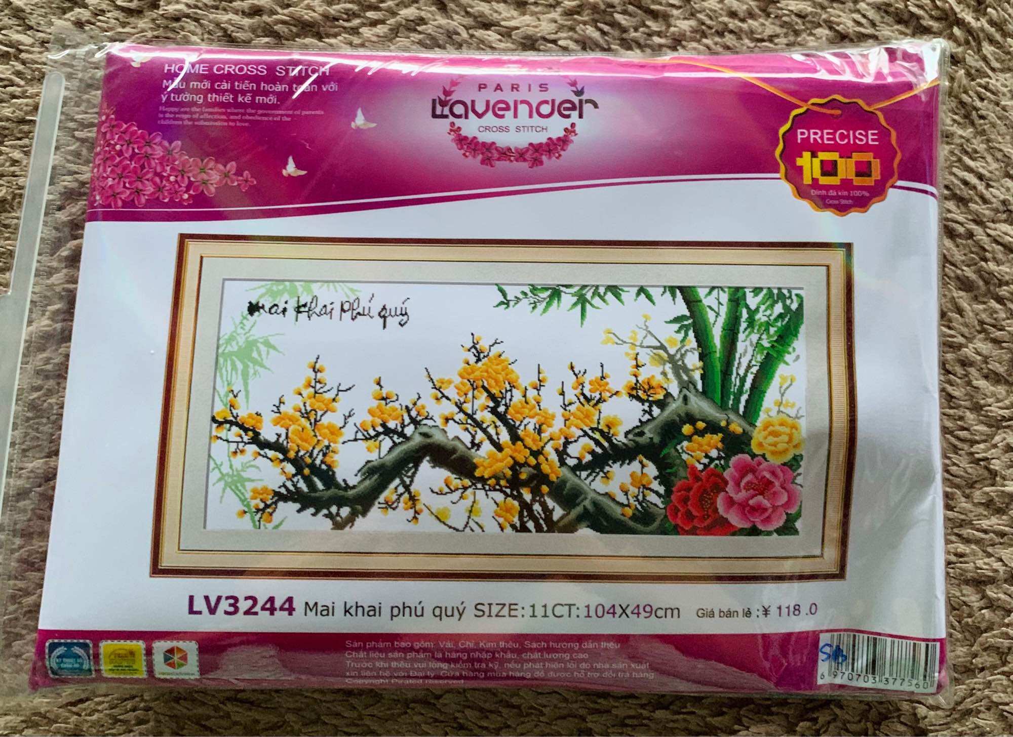 [ FREESHIP MAX] Tranh thêu chữ thập cành đào - cành mai ( hoa khai phú quý) Al53432(108×52cm) Al53359(119x64cm) 222396 Lv3243 Lv3244(104x49cm) Lv3245 Lv3246(89x48cm) Al51392(105x50cm) al53381(73x52cm) [Tranh Hà Đoàn]