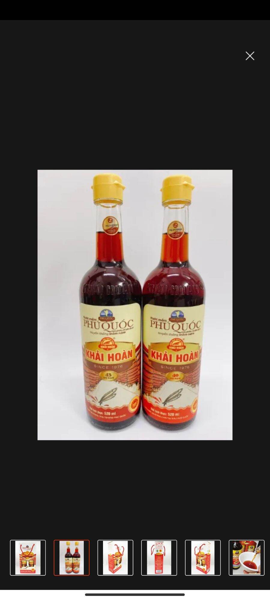 Nước mắm Khải hoàn cặp 2 chai 520ml 40 độ đạm