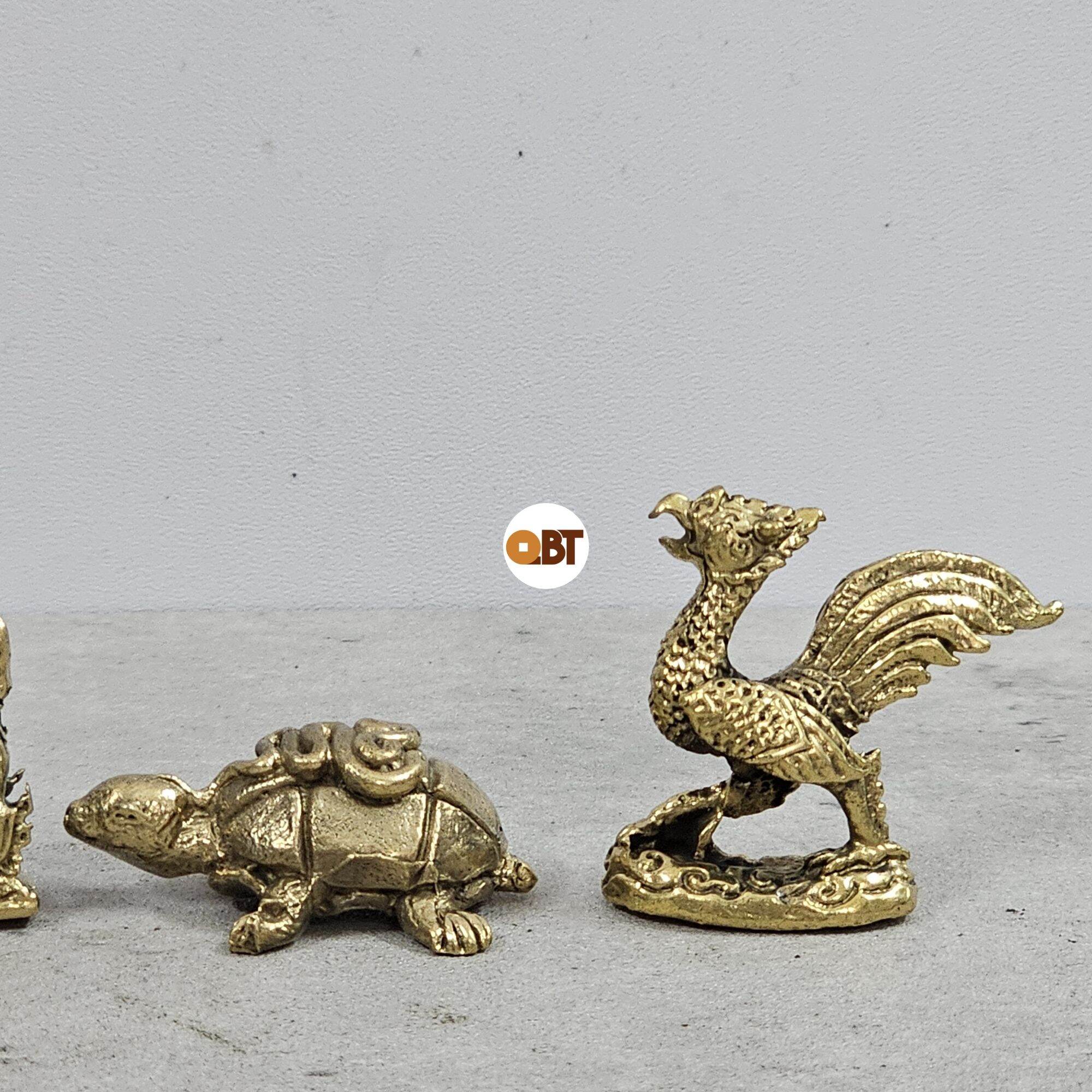 Bộ tứ linh bằng đồng mini - Long Lân Quy Phụng