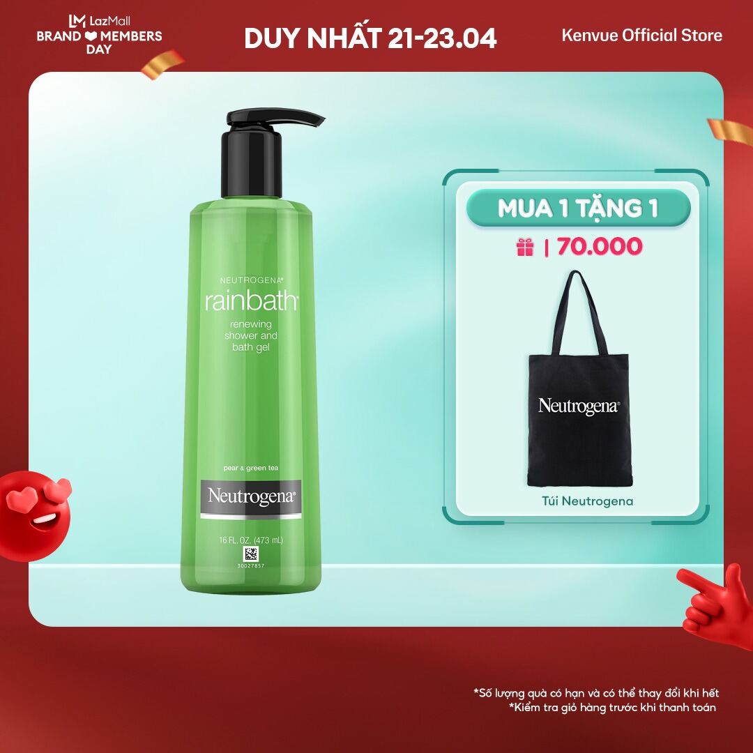 Sữa tắm dạng gel hương lê & trà xanh tươi mát Neutrogena Rainbath Renewing Pear & Green Tea 473ml