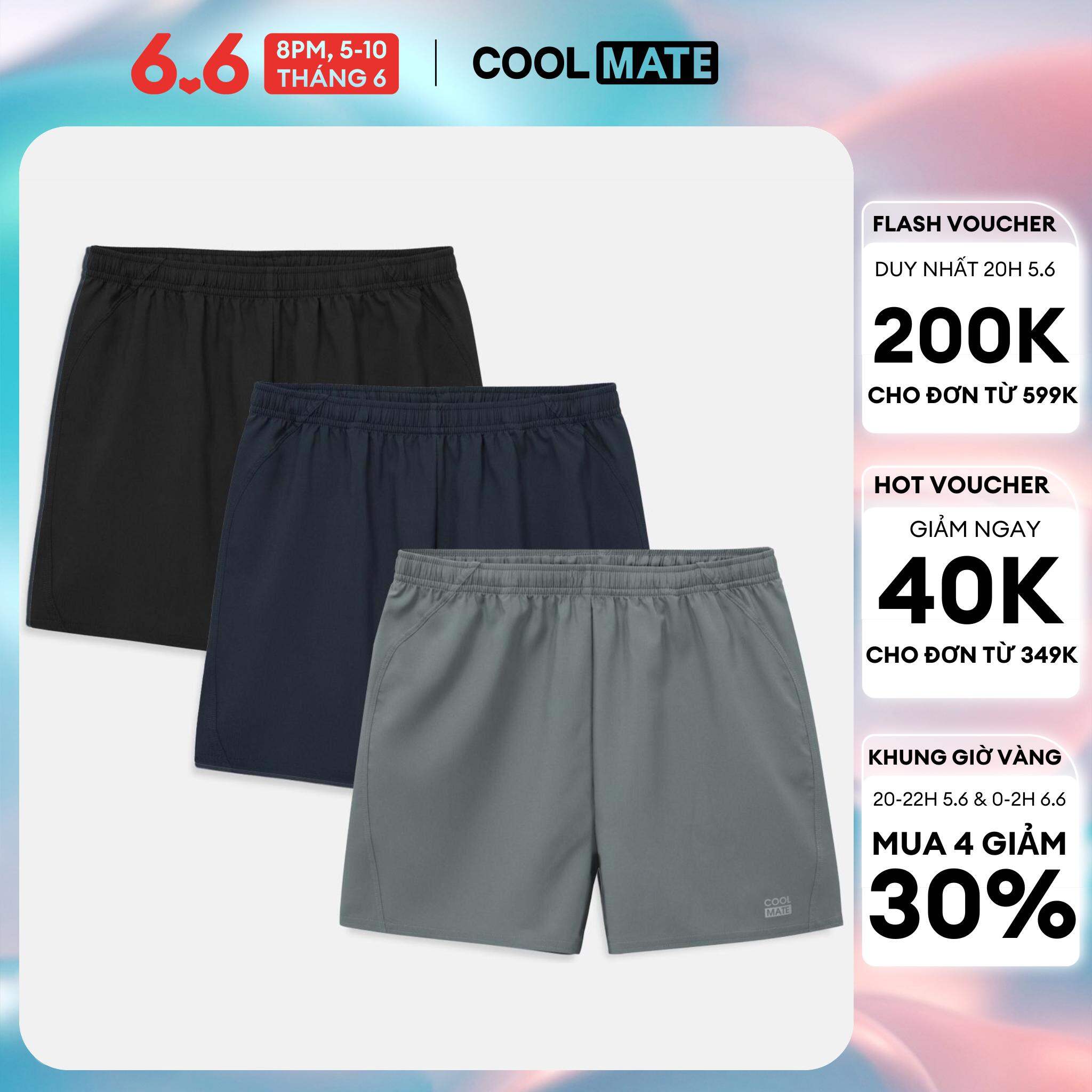 Combo 03 Quần short nam thể thao 5" thoáng khí - thương hiệu Coolmate