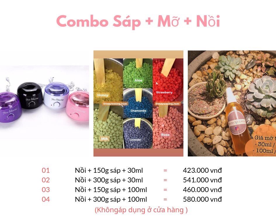 Combo nồi wax +Sáp + Mỡ Trăn by @maywaxing.hcm