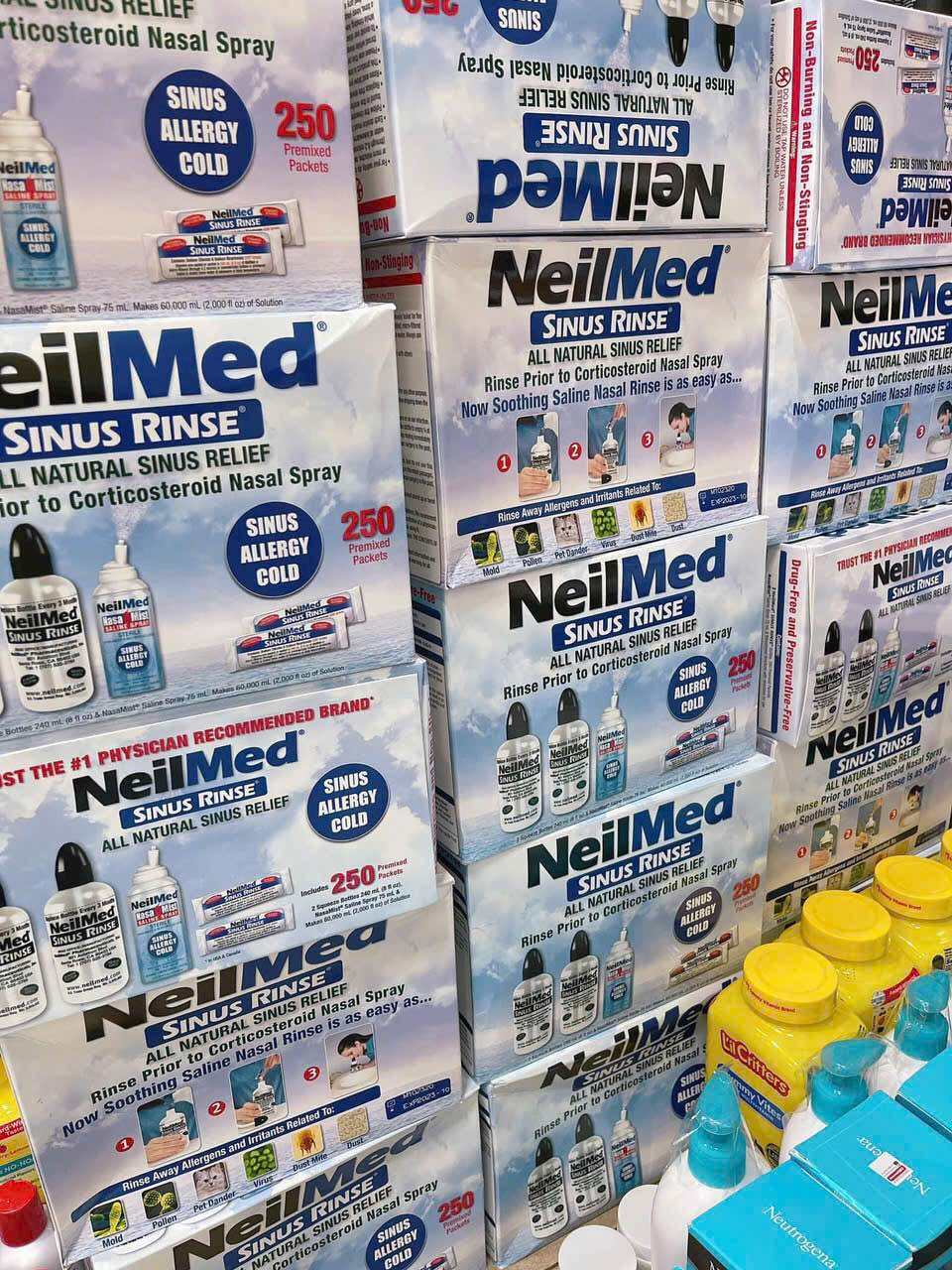 Bộ Dụng Cụ Rửa Mũi Neil Med Sinus Rinse Loại 250 Gói Của Mỹ - Date 2025