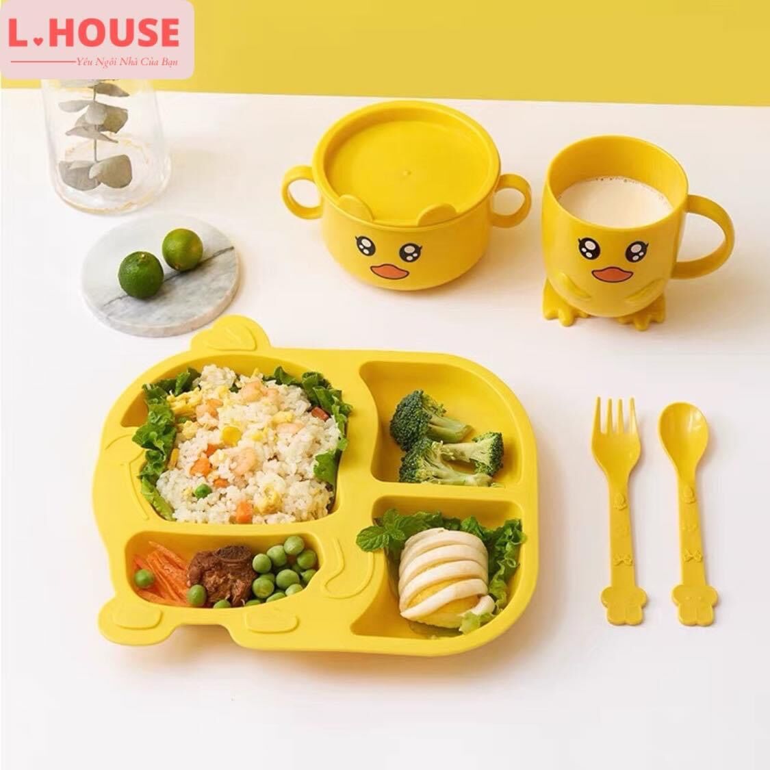 SET ĂN CƠM KHAY VỊT VÀNG ( 1 set 4 món như hình)