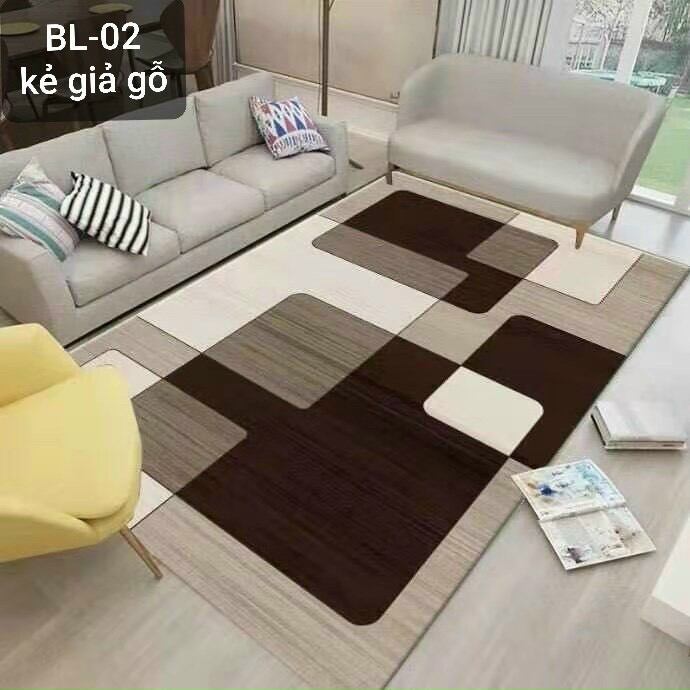 THẢM TRẢI SÀN BALI 5D phong cách hiện đại mẫu kẻ gỗ kích thước 1m6x2m3