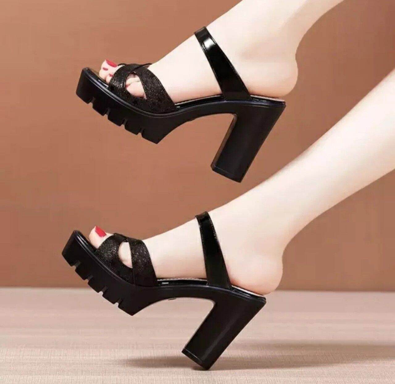 Dép cao gót đế răng cưa 9f