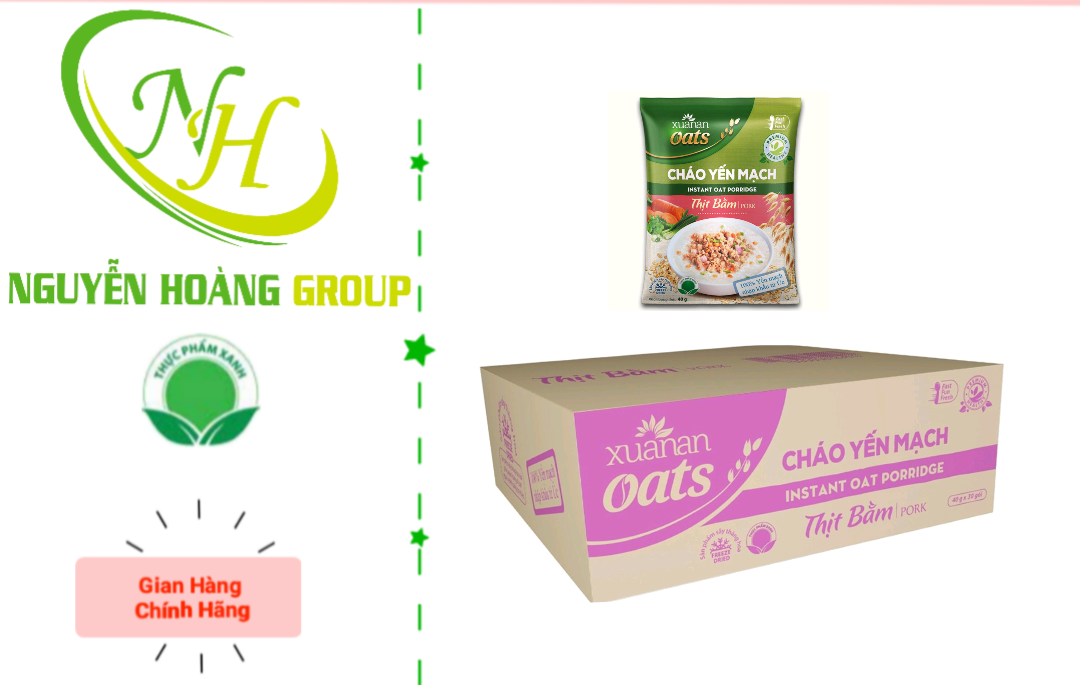 [HCM]COMBO: 6 Gói Cháo Yến Mạch Thịt Bầm Xuân An 40g