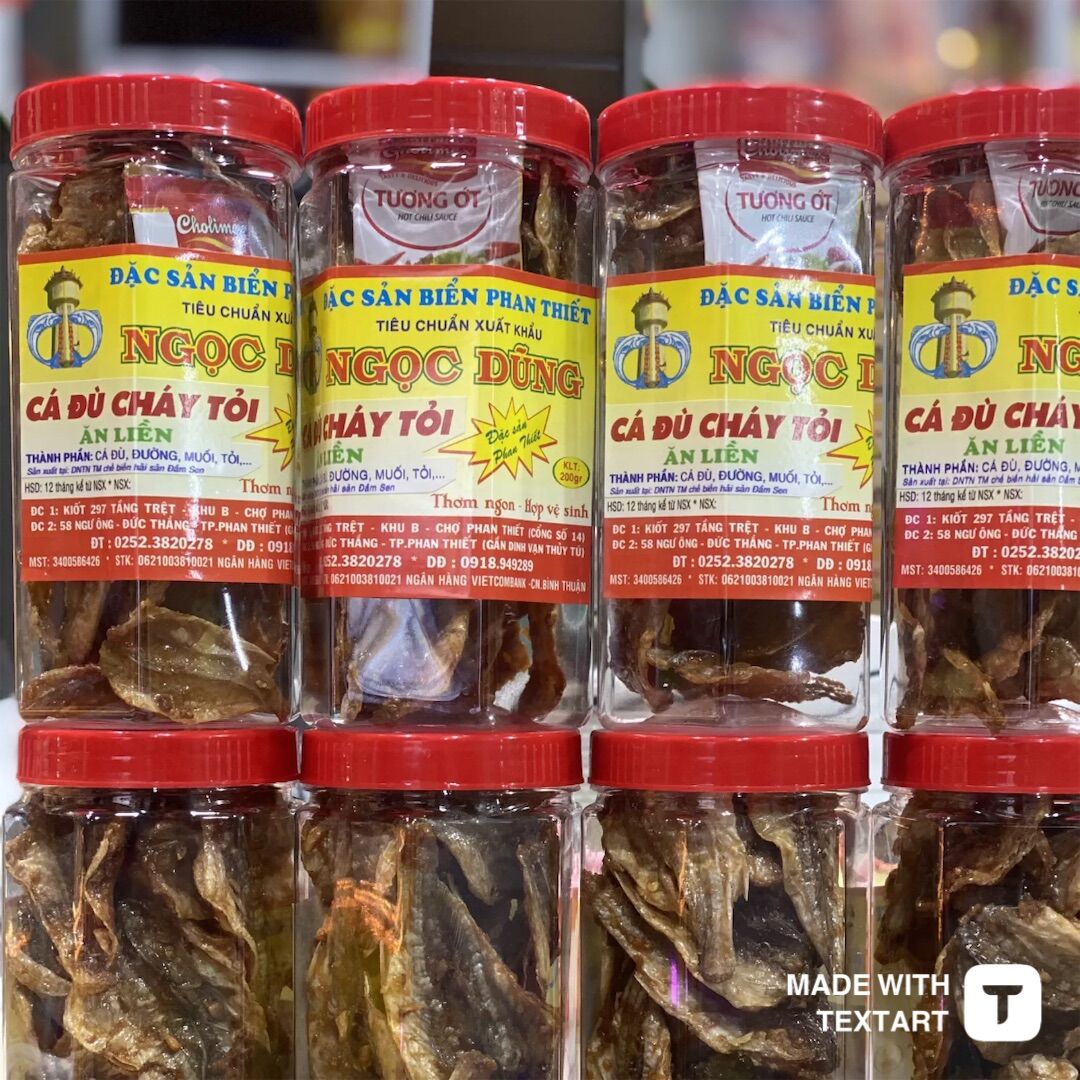 Khô cá đù cháy tỏi ăn vặt là món ngon của Hải Sản Khô Phan Thiết giá 70k