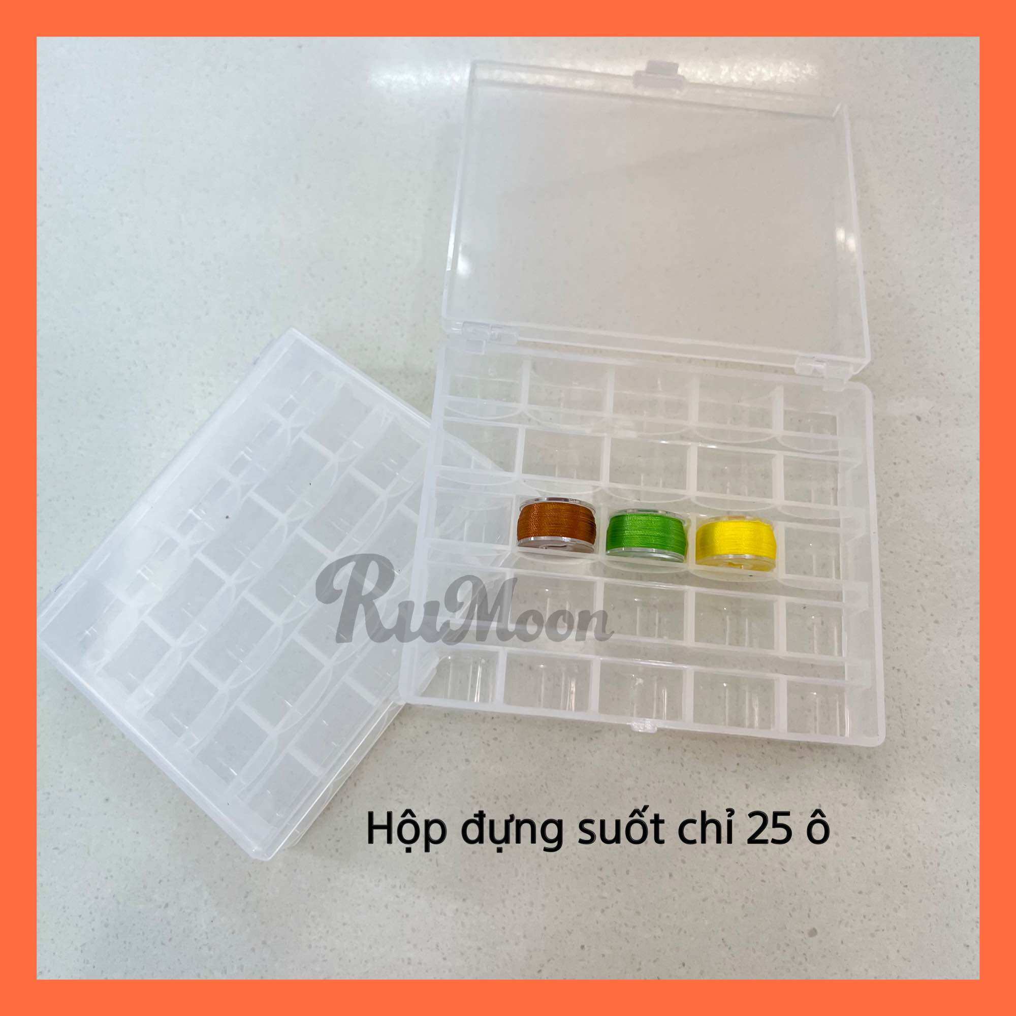 Hộp Nhựa đựng Suốt chỉ 25 ô và Suốt chỉ Trong suốt