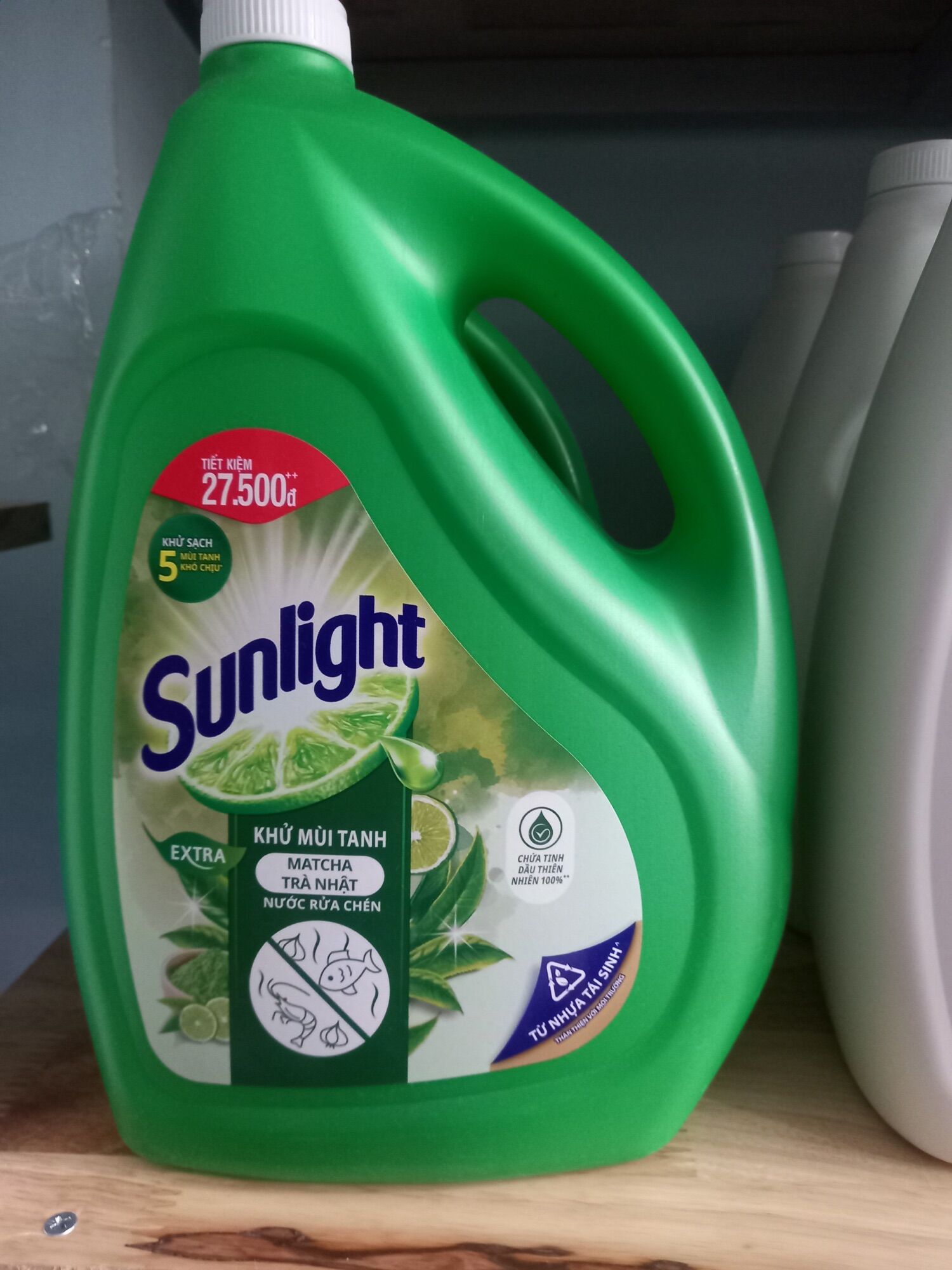 Nước rửa chén Sunlight màu xanh Matcha trà Nhật 3,6kg