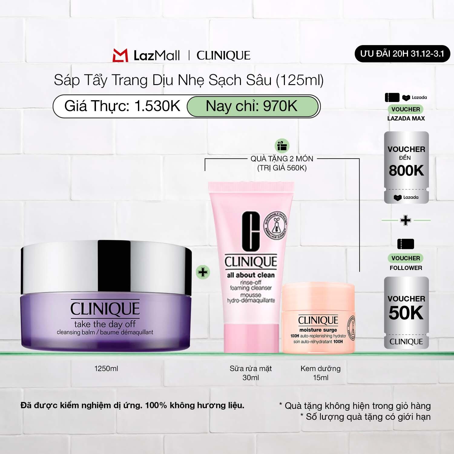 Sáp tẩy trang dịu nhẹ không làm khô da Clinique Take The Day Off Cleansing Balm 125ml
