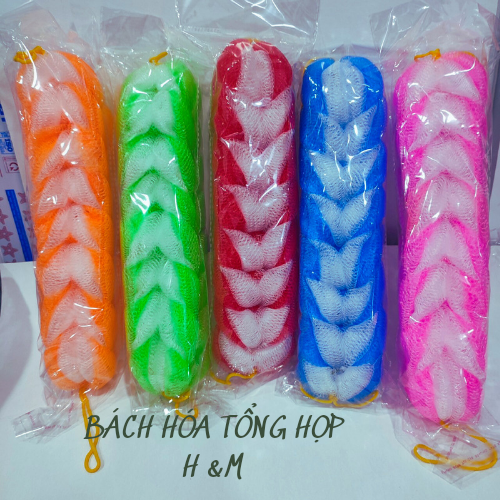 Bông tắm dài tạo bọt  -  lưới chà lưng.