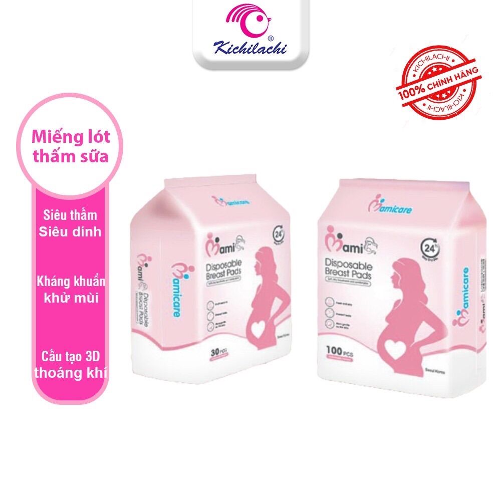 Miếng lót thấm sữa MamiCare tấm lót hút sữa siêu thấm chống tràn tiện ích gói30 miếng