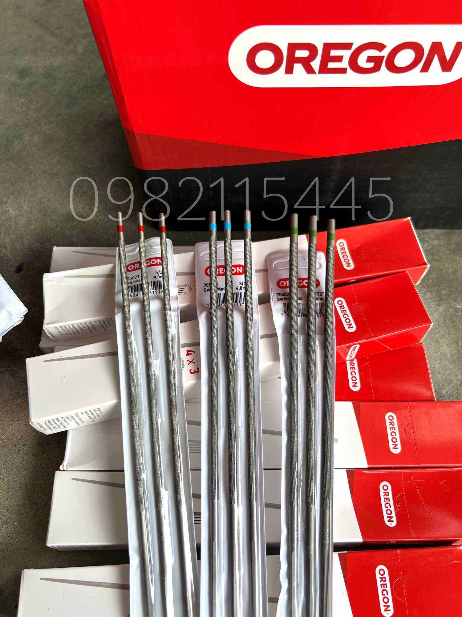 Dũa cưa xích OREGON đủ cỡ 4.0 4.8 5.5li (1 cái)