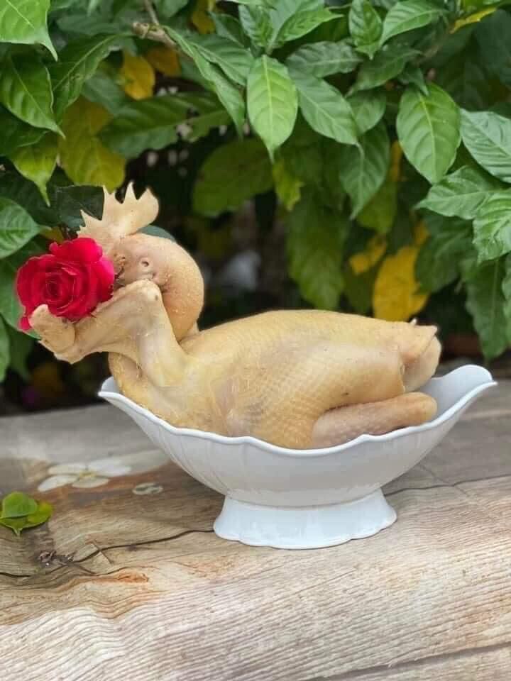Bát thuyền đựng gà gốm sứ