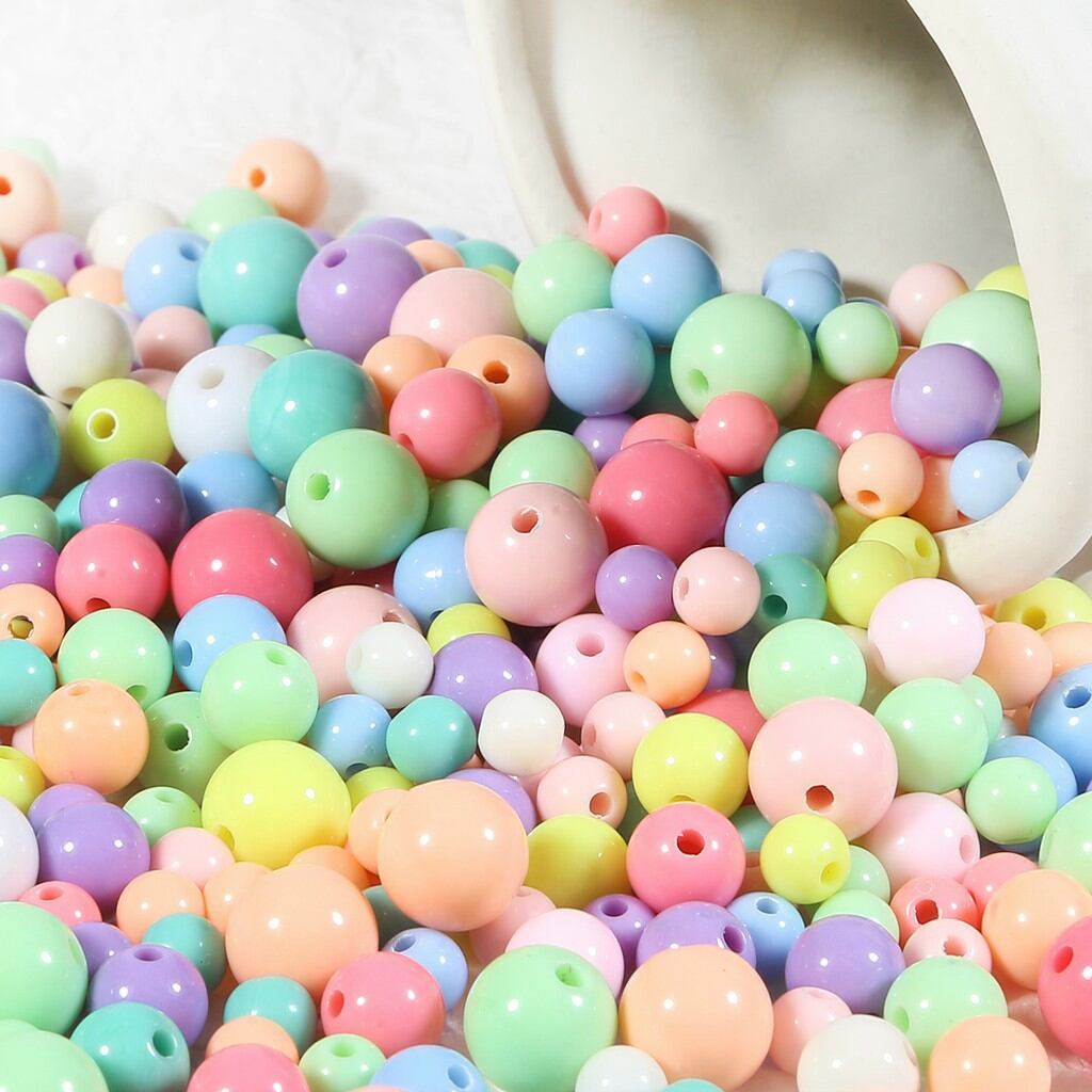 150 hạt nhựa tròn màu pastel size 4mm (10gr)