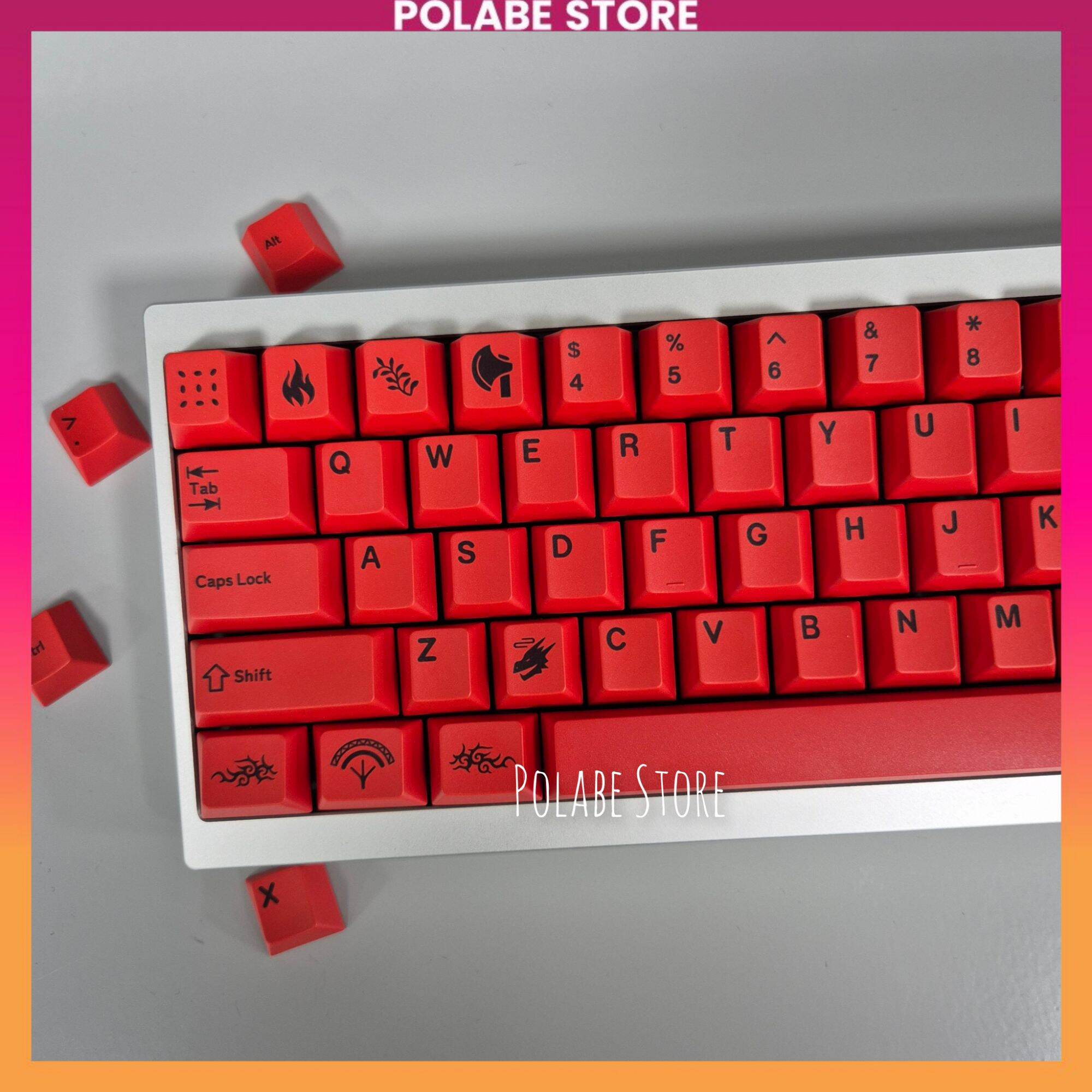 Keycap Candle Dragon Cherry profile bàn phím cơ Polabe Store PBT Dyesub