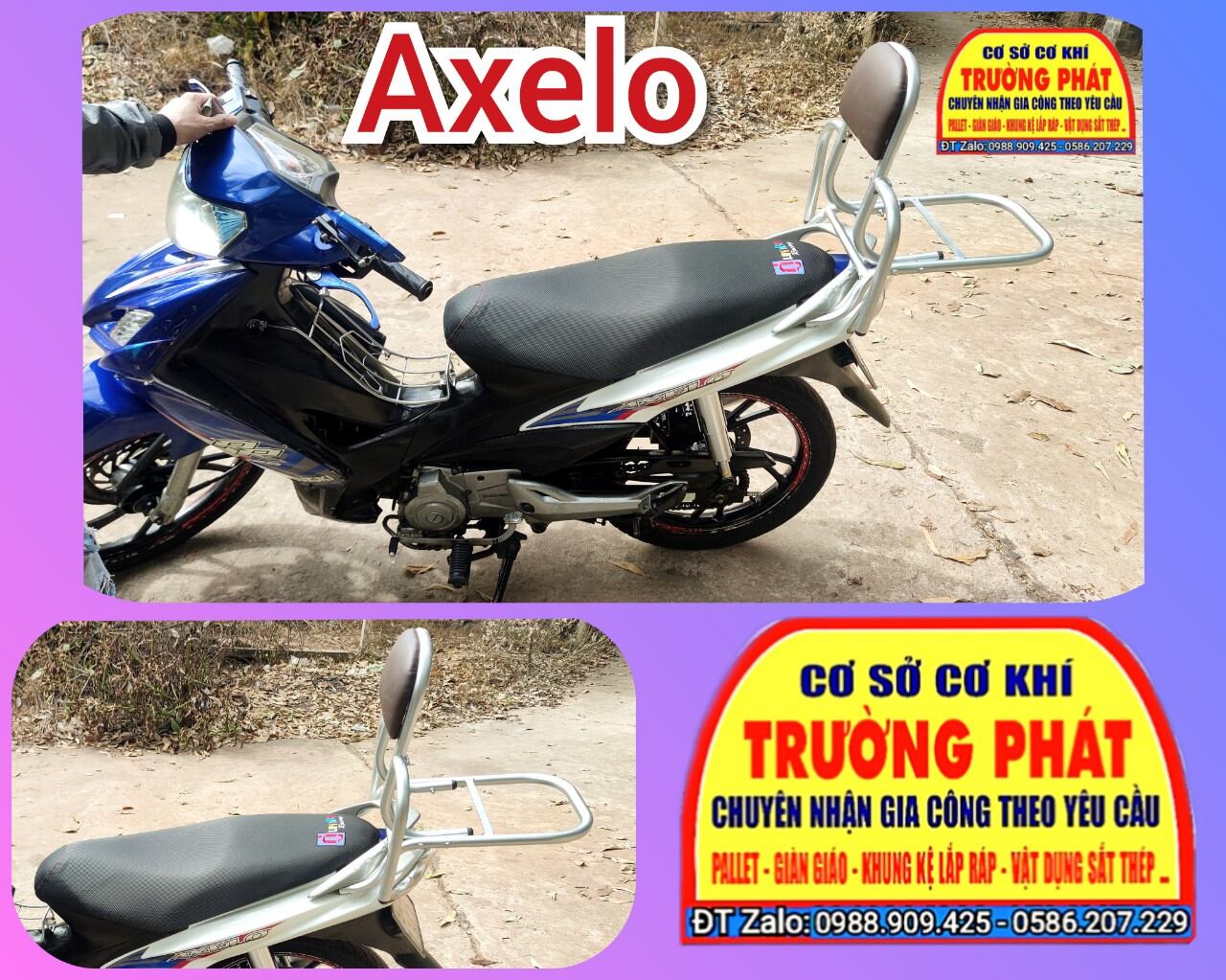 ( tặng lót tay) Baga phượt xe máy xe axelo
