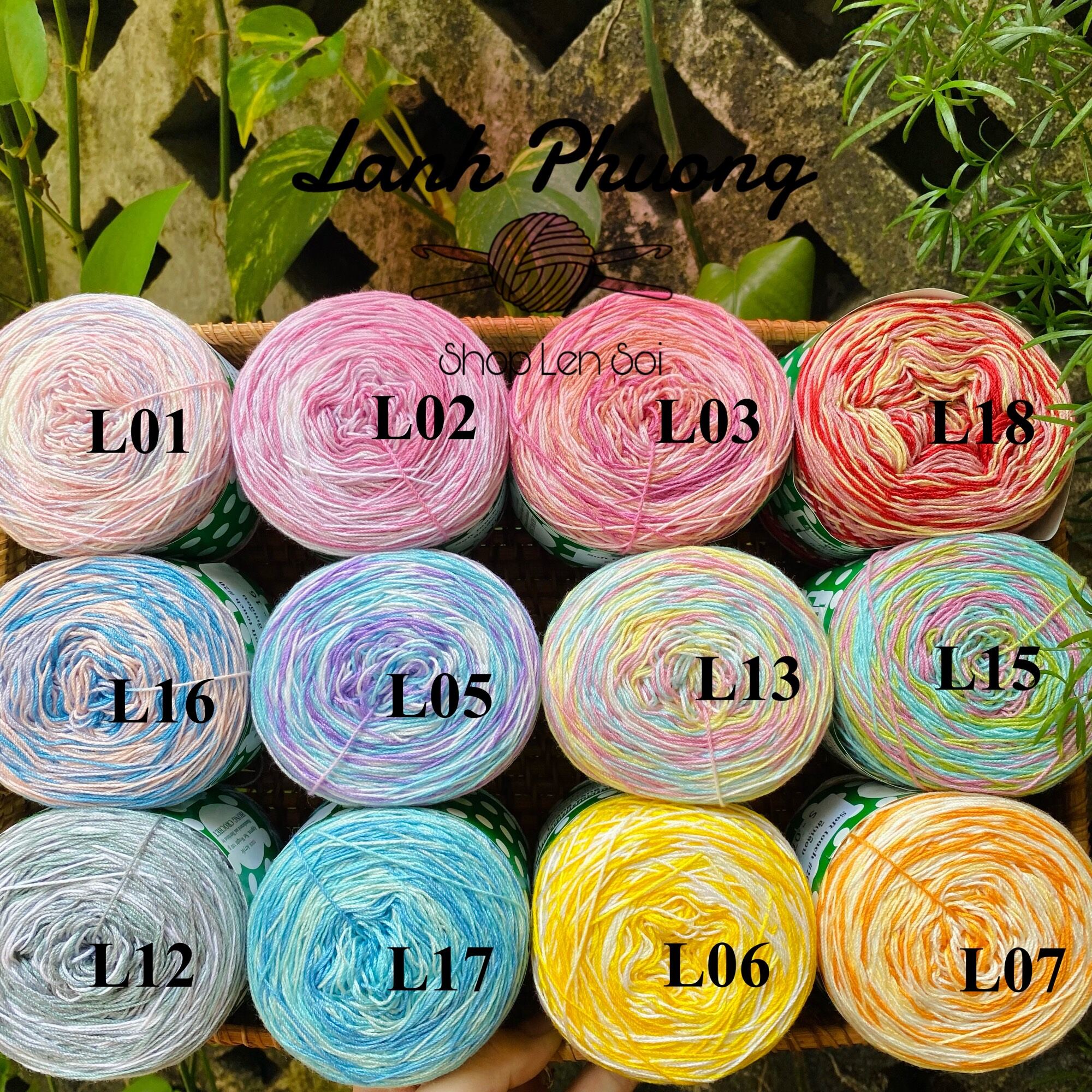 Sợi thái soft touch loang, sợi mùa hè móc váy, đầm