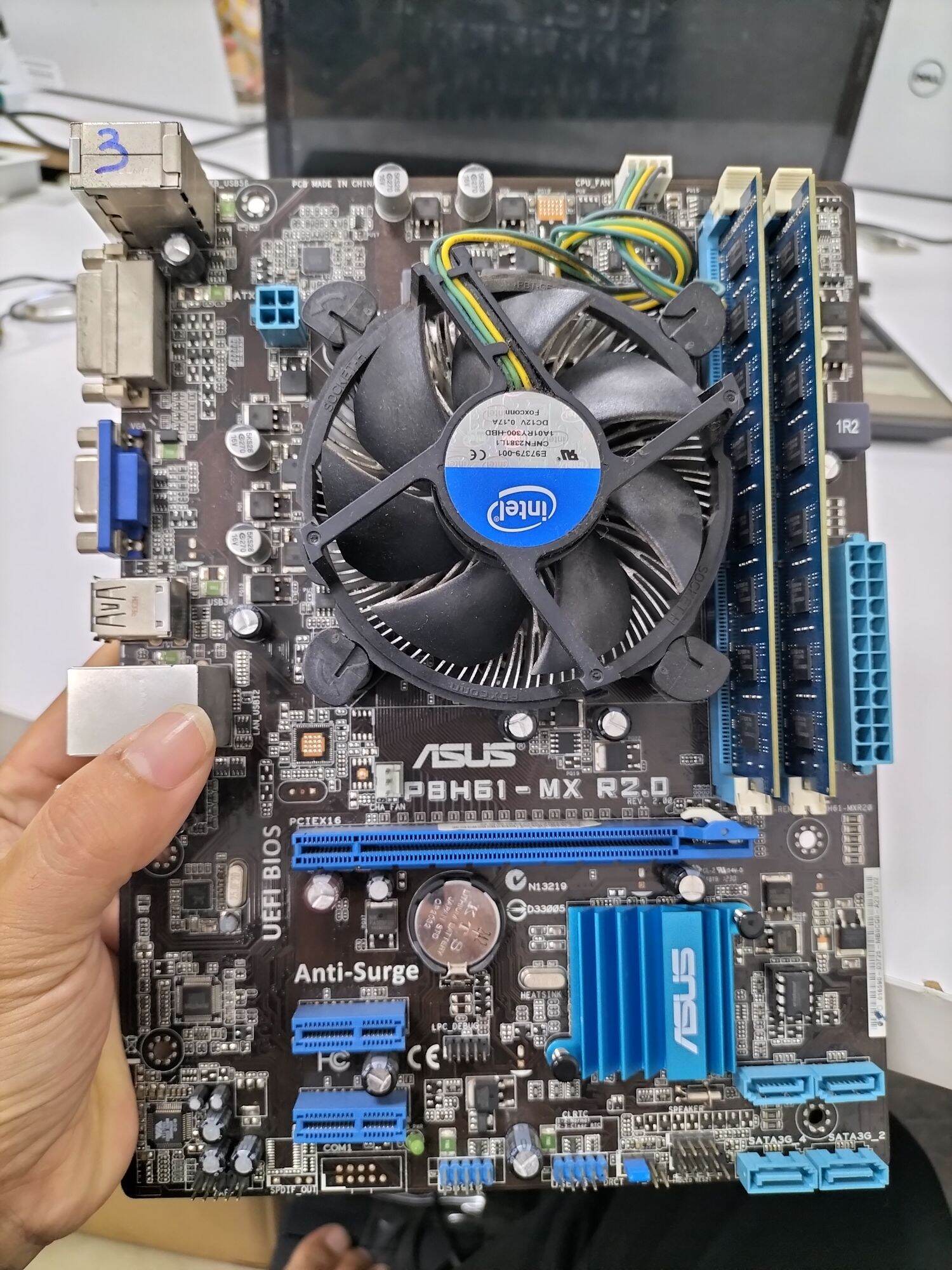 Combo main h61, i3 2xxx, ram 4gb kèm fan và fe