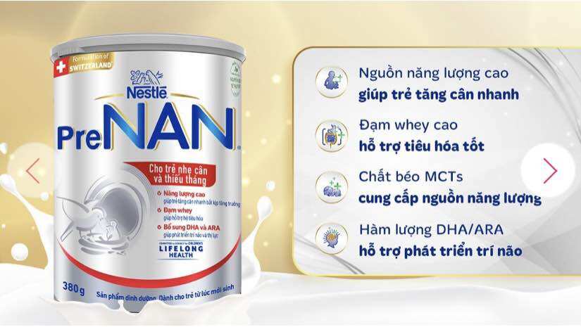 Sữa Bột Nestle Nan Pre (dành cho trẻ nhận cân hoặc thiếu tháng ) - Hộp 380g