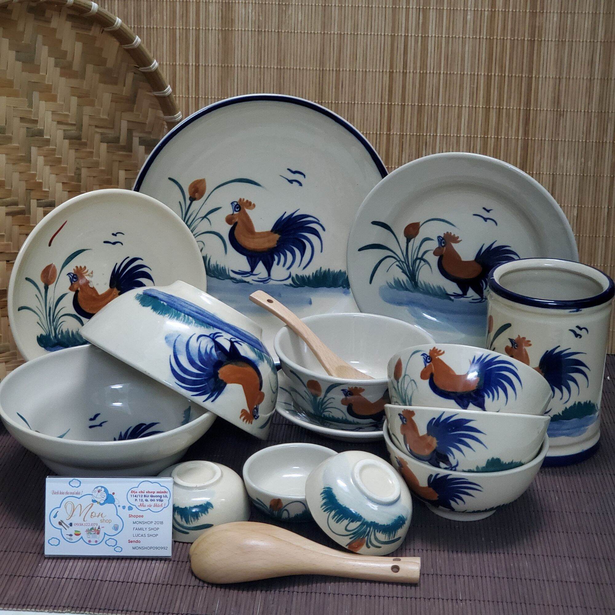 Set mâm cơm đất nung thủ công con gà cao cấp