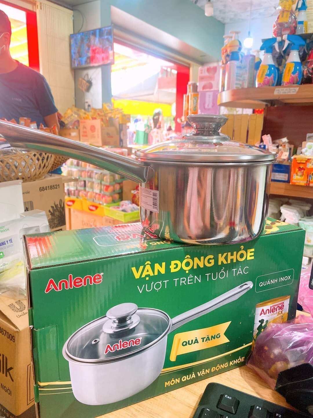 quánh inox 3 lớp đáy 16cm ( quà từ sữa)