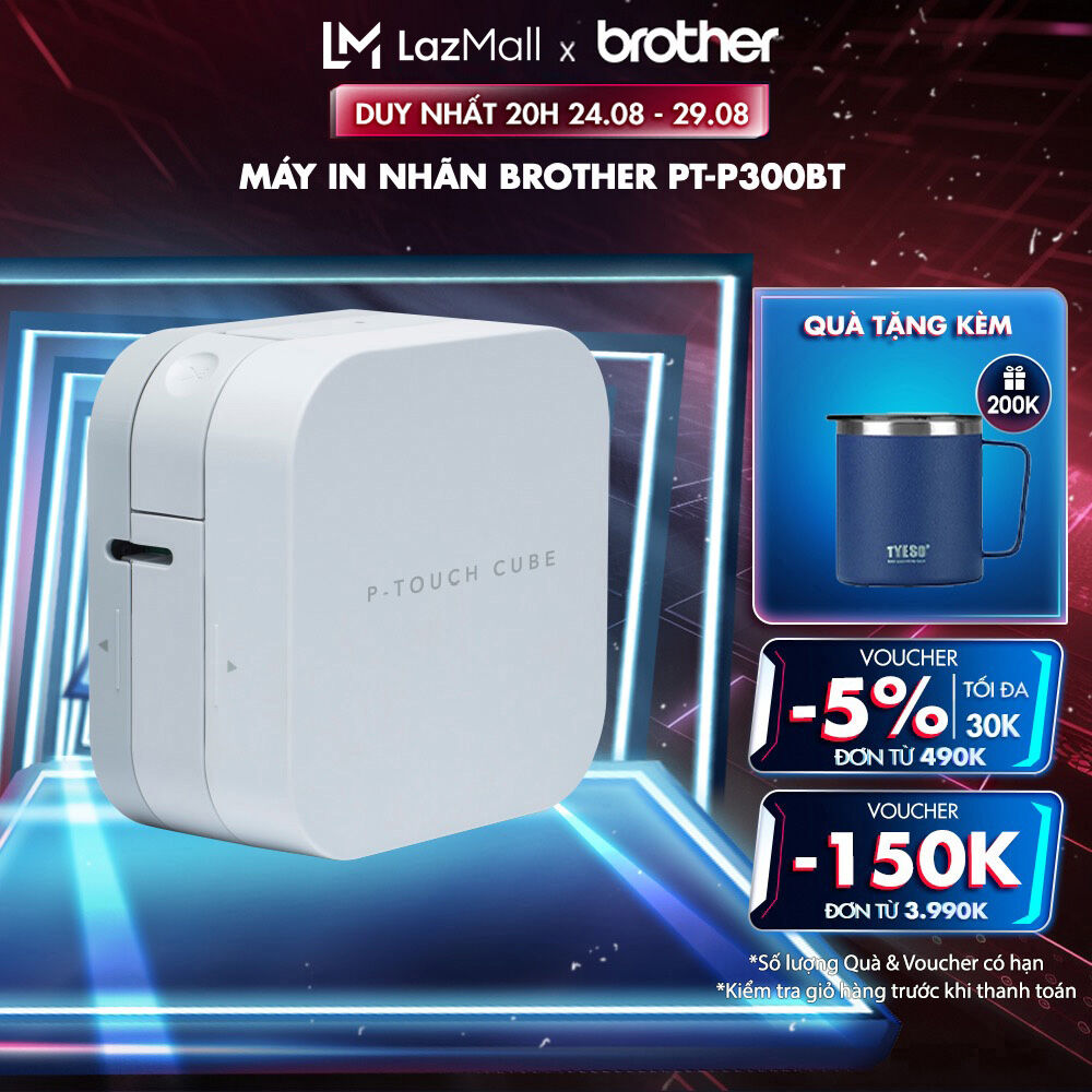 Máy in nhãn brother p-touch cube pt-p300bt