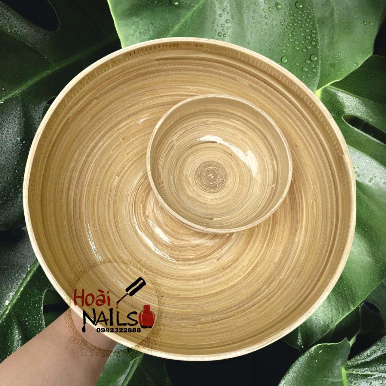bát ngâm tay, chân làm nail gỗ tre