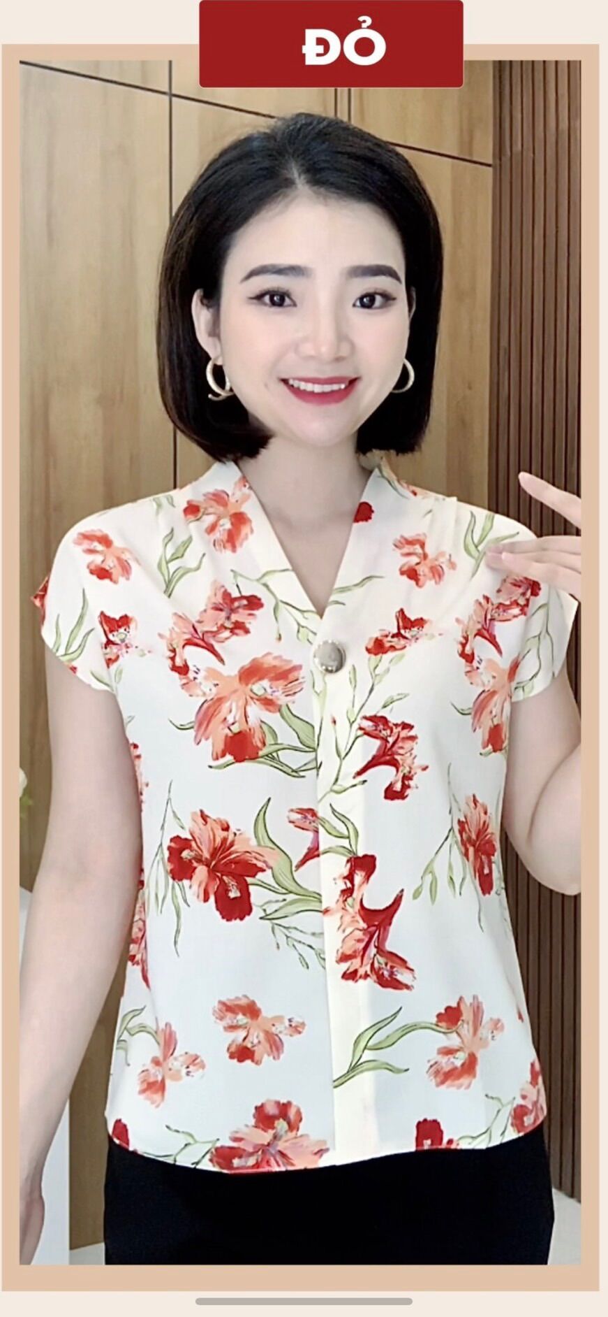 Áo Sơ Mi Vải Voan Lụa Hoa Cao Cấp M1