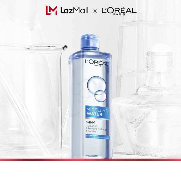 Nước tẩy trang tươi mát L’Oreal Paris Micellar Water 400ml (xanh dương nhạt)