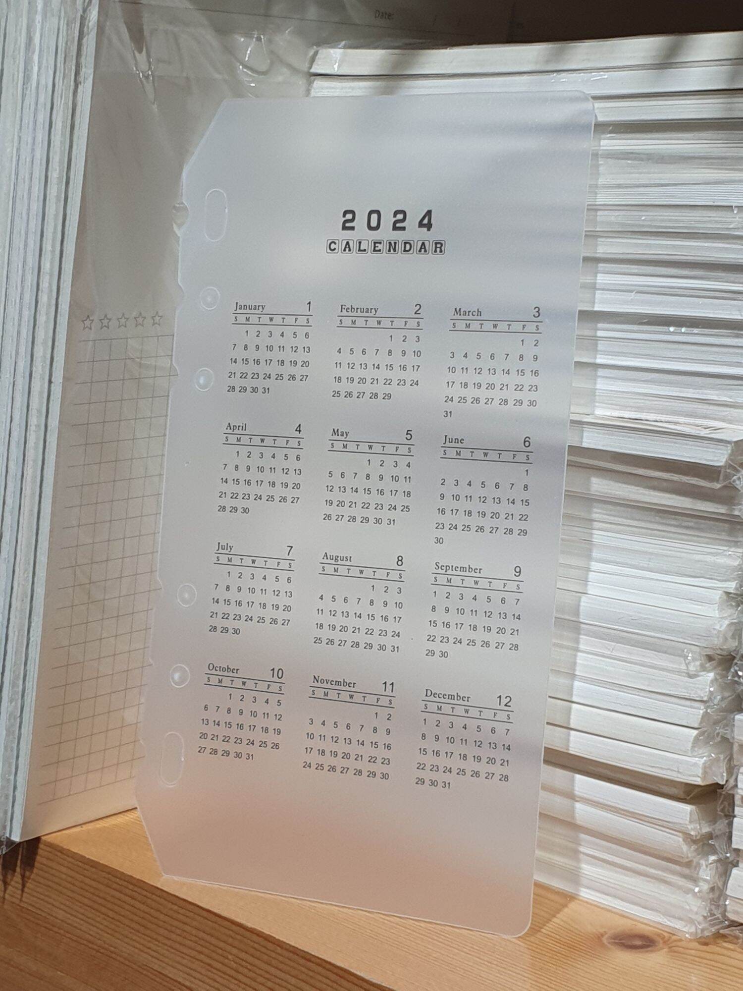 LỊCH CHO PLANNER A5/A6 2024