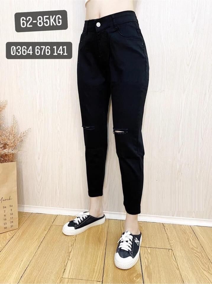 QUẦN JEAN BAGGY ĐEN RÁCH GỐI ( #23)