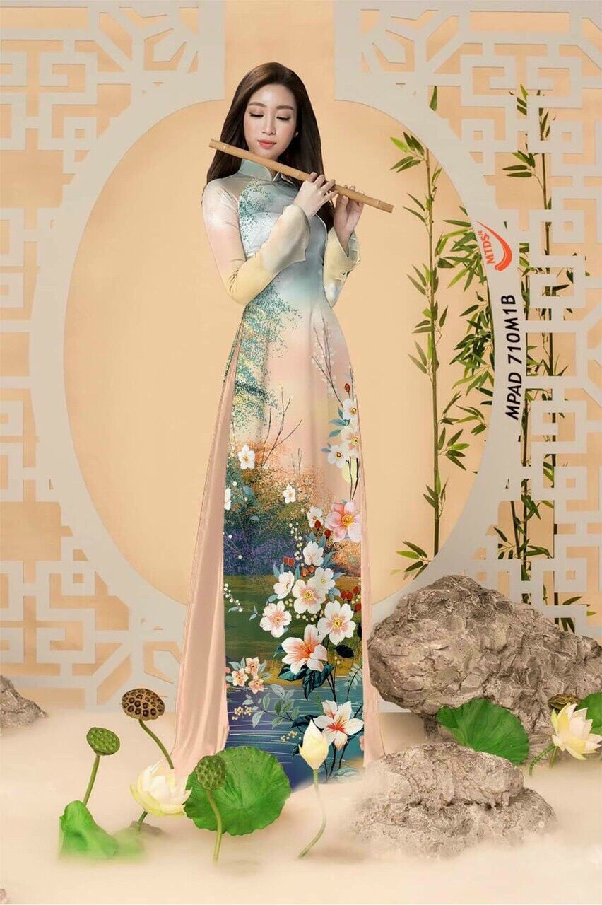 Vải áo dài phong cảnh