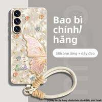 Ốp lưng GGUU cho Samsung S24 S25 Ultra bằng silicon chống rơi bảo vệ toàn diện và có dây đeo