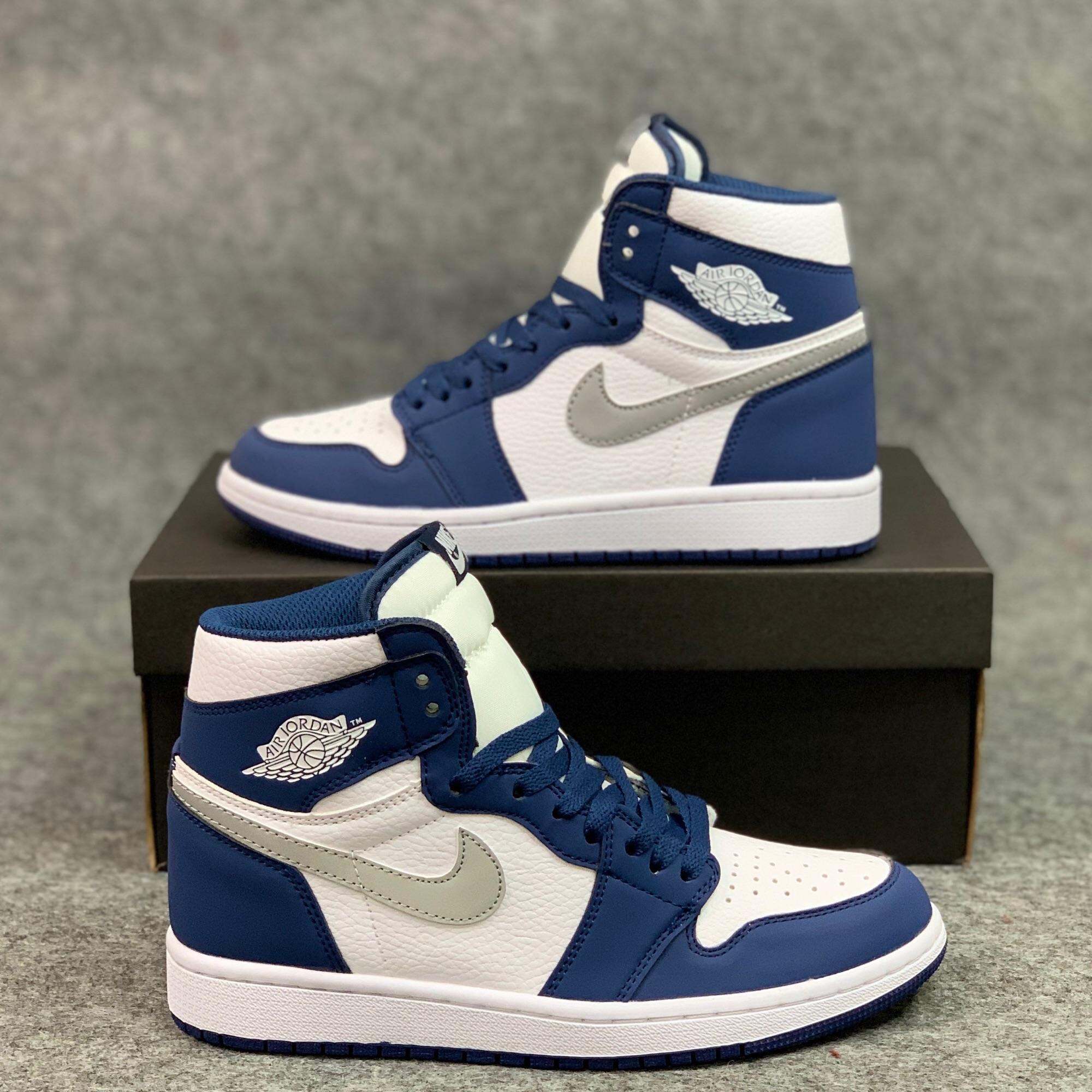 Giày JD xanh than logo phản Quang cao cổ nam nữ