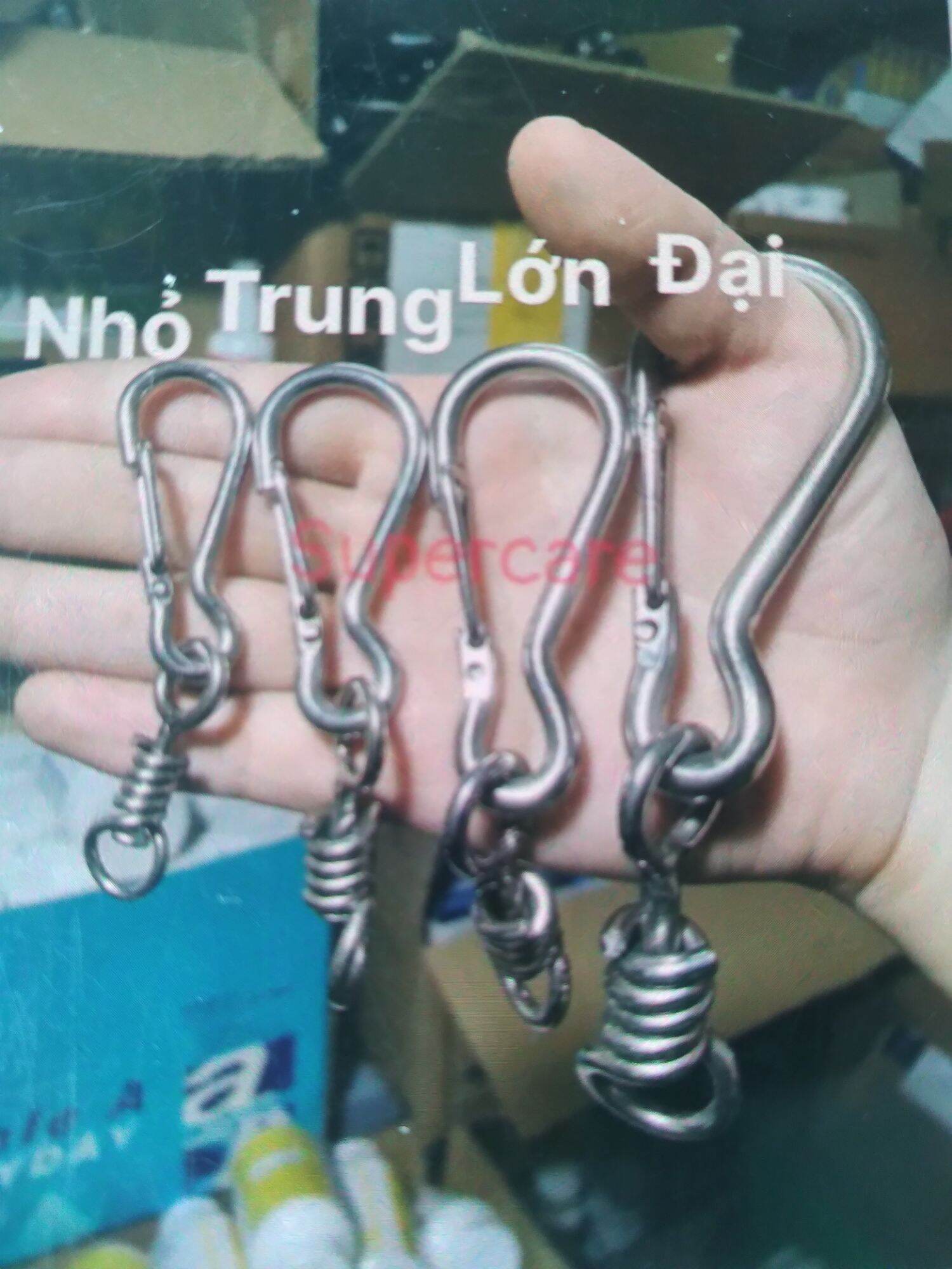 Móc khóa inox gia dụng có chốt xoắn- inox zin móc inox