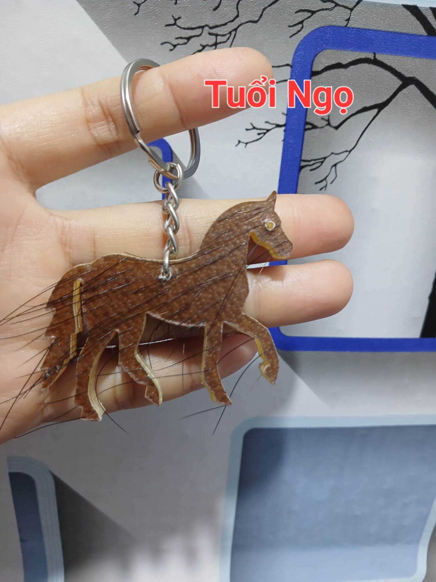 Móc khóa da trâu tuổi Ngọ