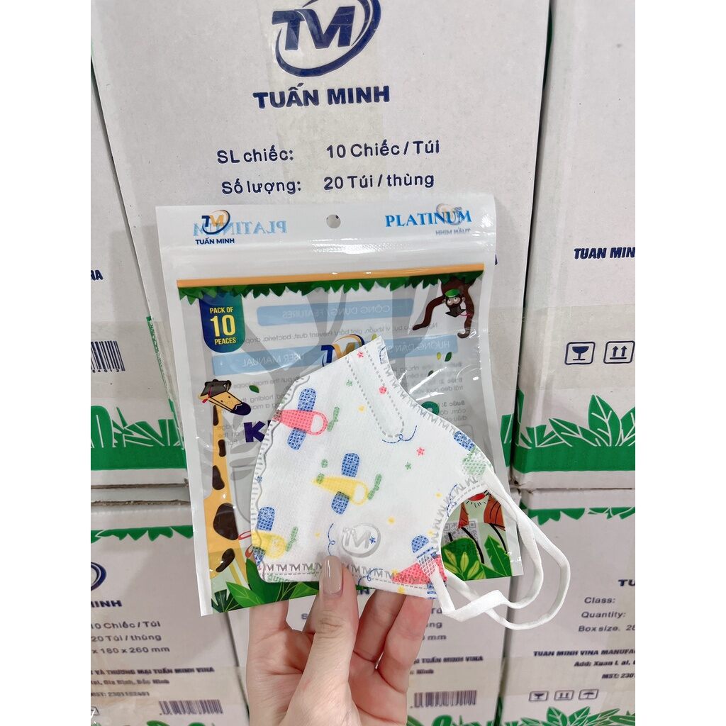Khẩu trang 6D Tuấn Minh cho bé ( bịch 10 cái)