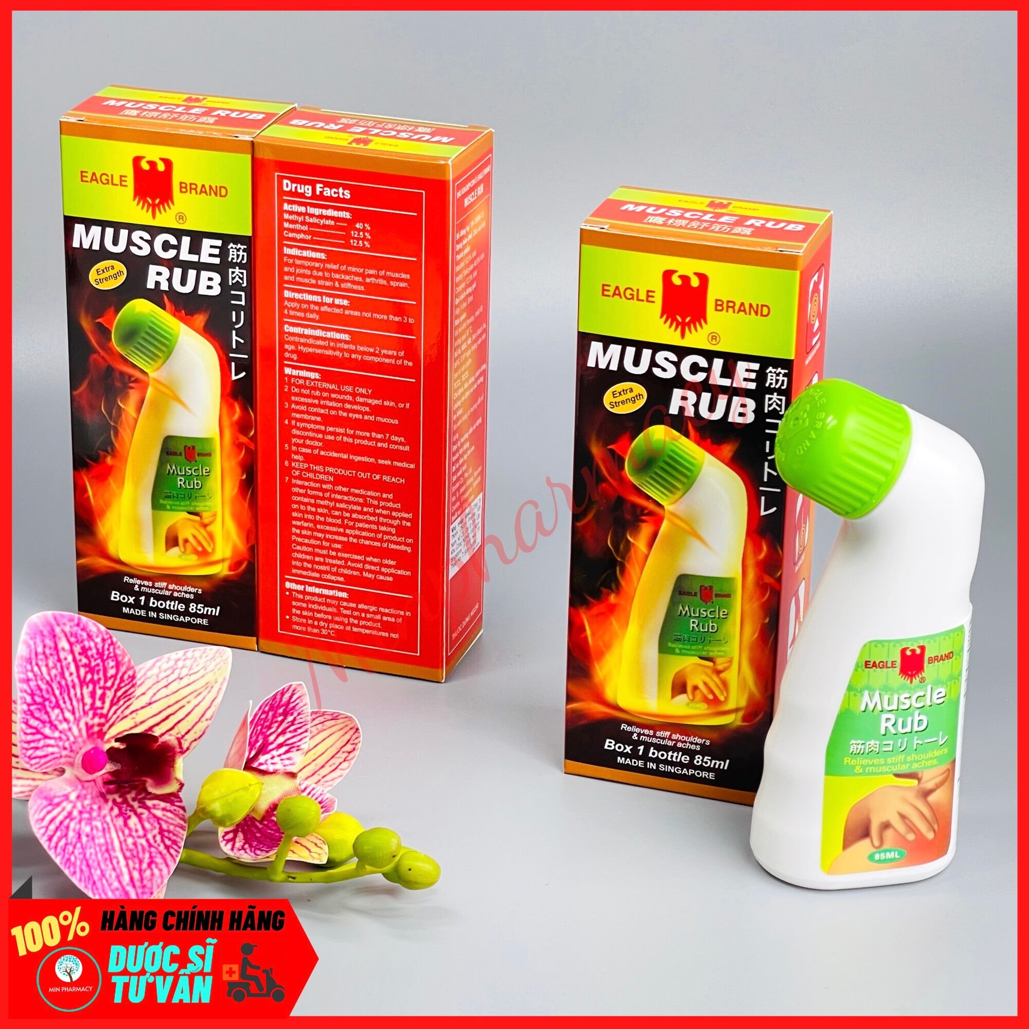 Dầu Nóng Xoa Bóp Con Ó Dạng Lăn EAGLE MUSCLE RUB 85ml