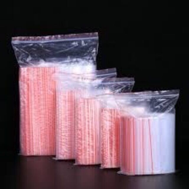 100 cái túi zip chỉ đỏ loại nhỏ .