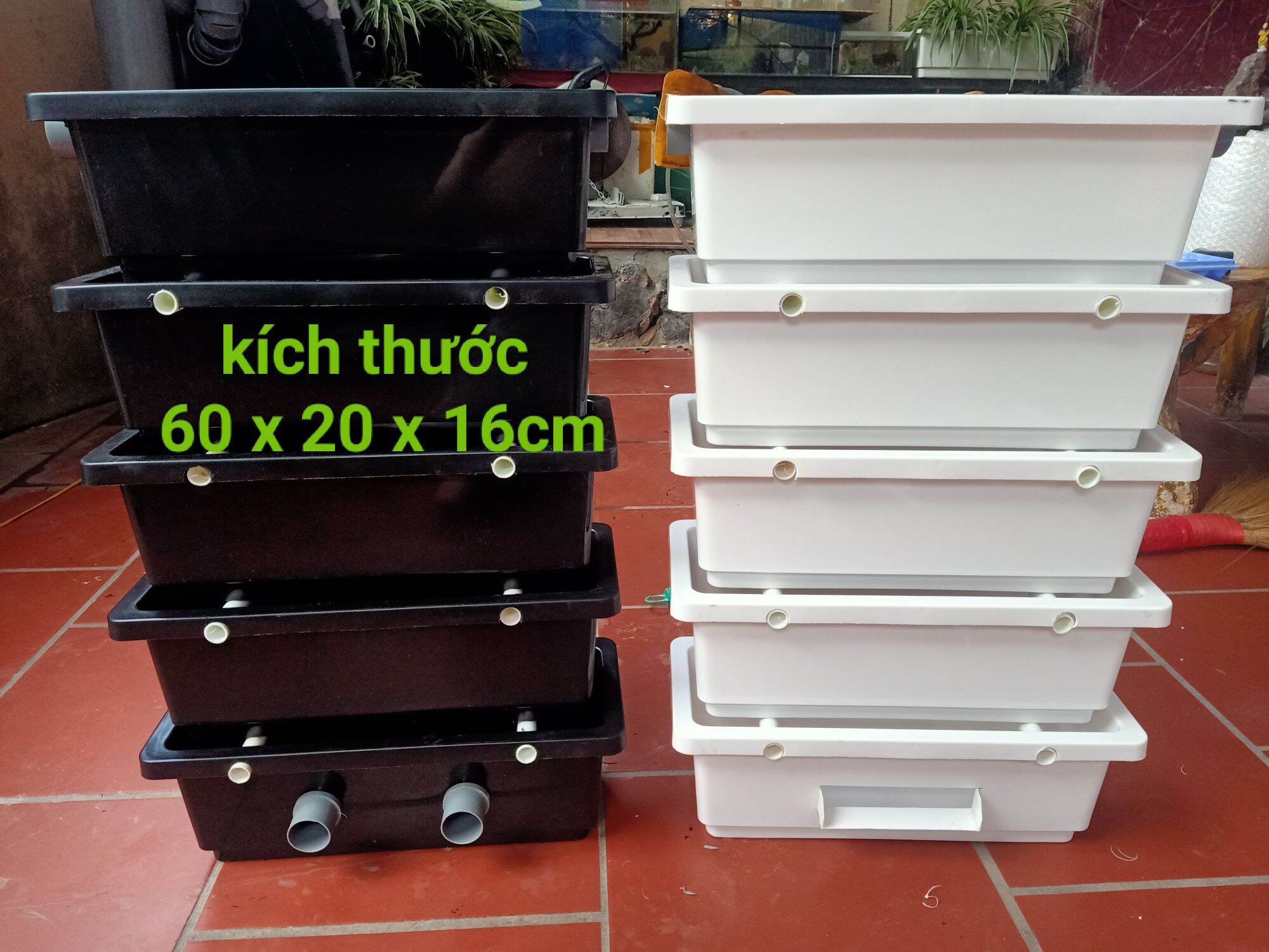 Baki lọc hồ cá. lọc dàn mưa kt 1 khay 60 x 20 x16 cm
