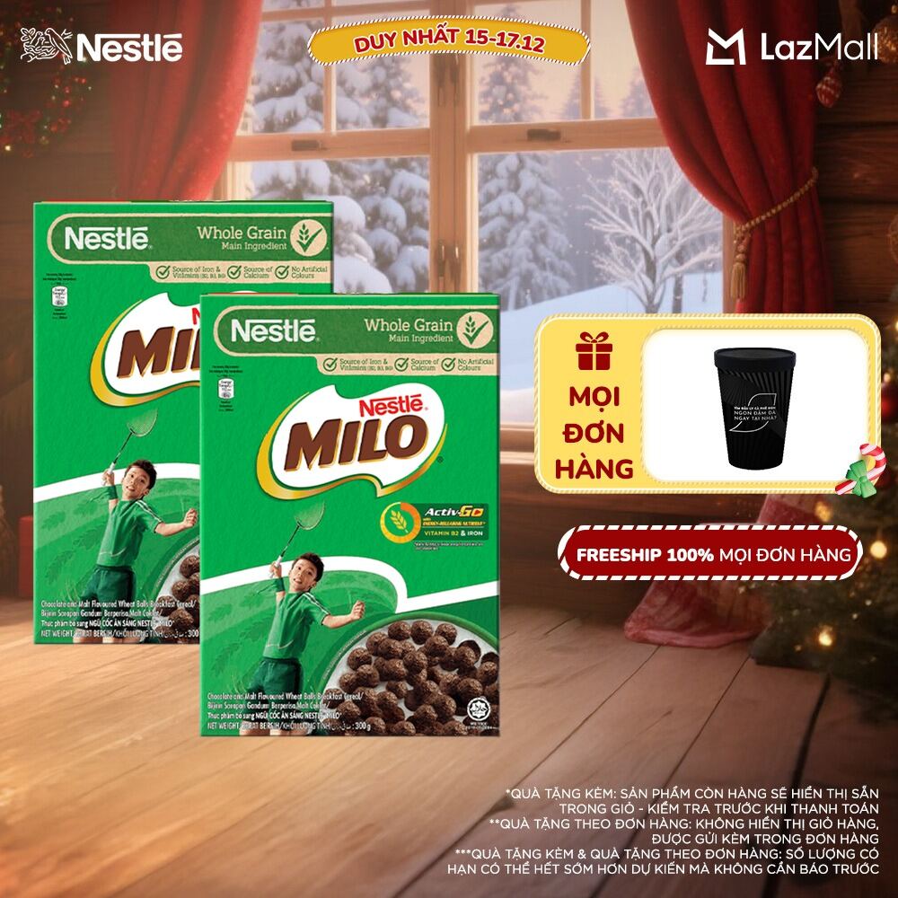   FREESHIP TOÀN QUỐC  Combo 2 hộp ngũ cốc ăn sáng MILO  Hộp 300g  