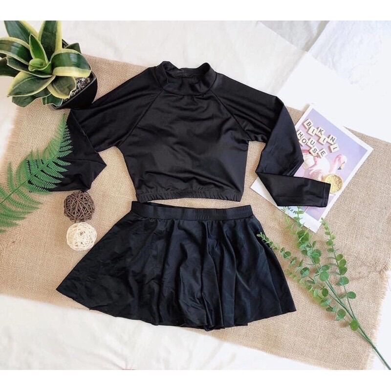 [HCM]CÓ SIZE đồ bơi bikini tay dài kín đáo croptop