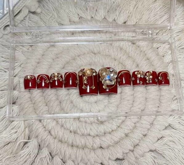 Nailbox chân thiết kế  , móng úp chân gắn đá - mã 4