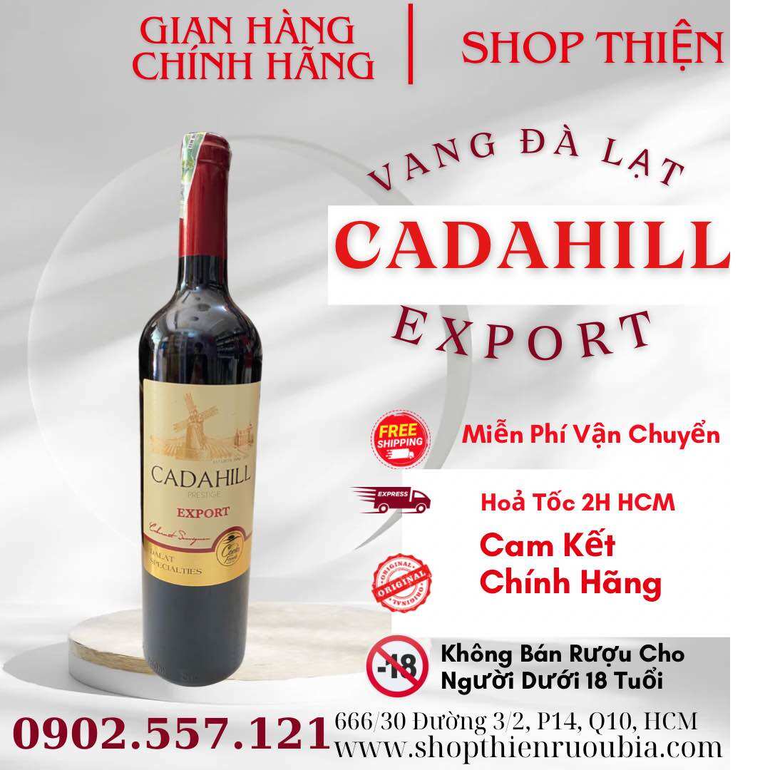 Vang đà lạt đỏ cadahill export 13.5% 750ml
