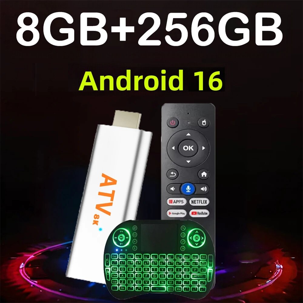 Q15 8K Mini TV Stick Android 16 Google Assistant WiFi Kép 5G Bluetooth 6.0 Điều Khiển Bằng Giọng Nói 8GB 256GB Media Player