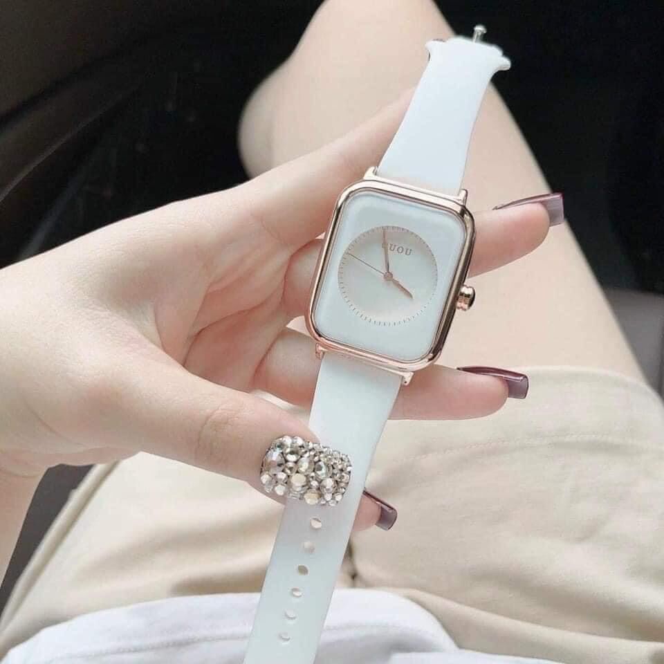 Đồng Hồ Nữ Guou Hồng Trắng Đen