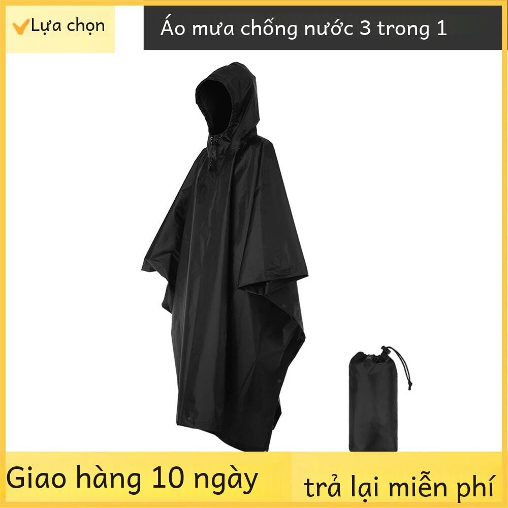 3 Trong 1 Có Mũ Trùm Đầu Chống Thấm Nước Áo Mưa Cho Xe Máy Cắm Trại Đi Bộ Đường Dài Đa Năng Người Lớ